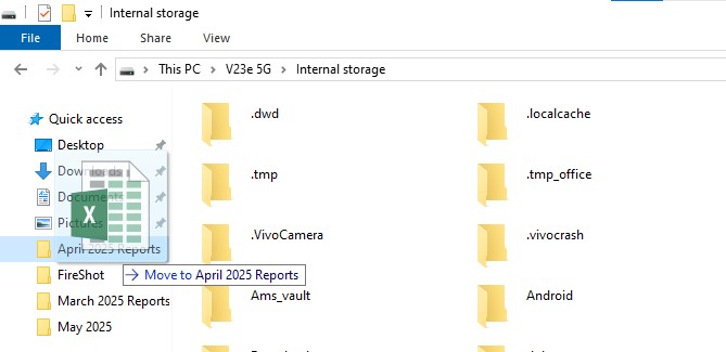  Copy the files you want to transfer and paste